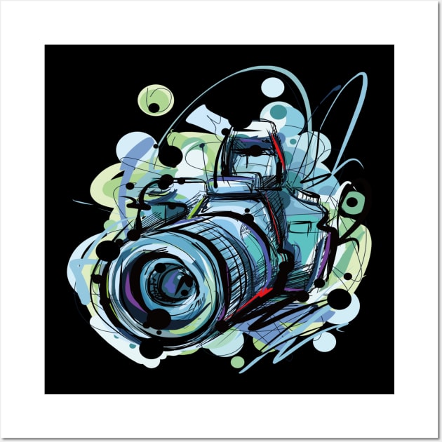 Camera Draw T-Shirt Wall Art by ACMDesign